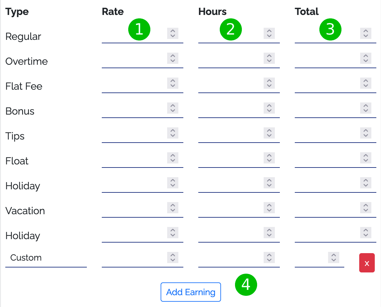 Earnings information form